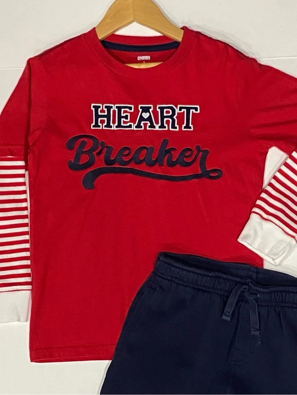 Gymboree Boys ‘Valentine Cutie’ Red Heartbreaker Layered Look Top Size 7